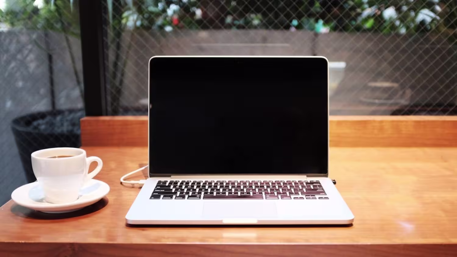 Laptop at a table