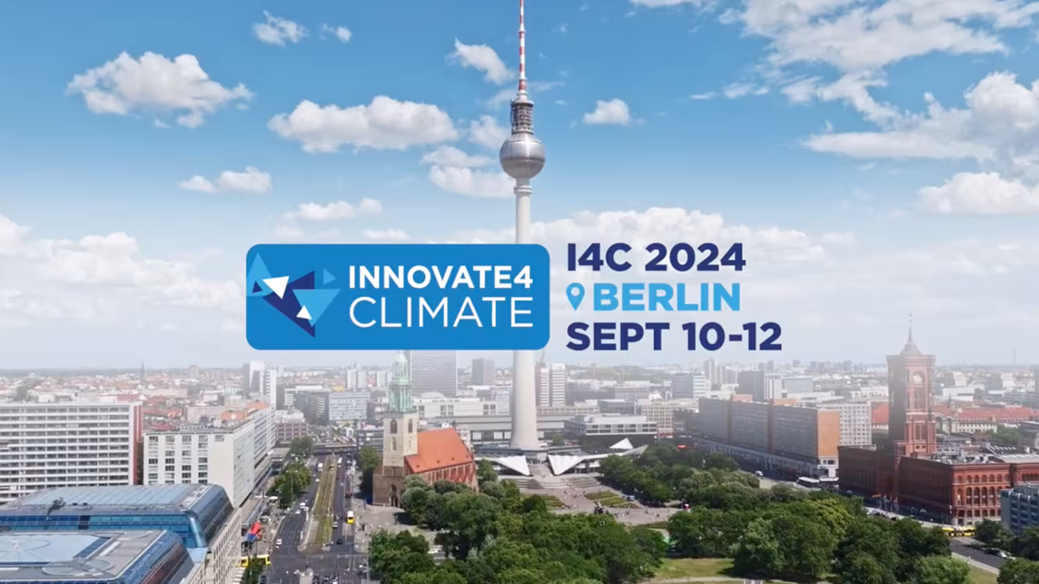 I4C-2024 Logo in front, the city of Berlin in the background